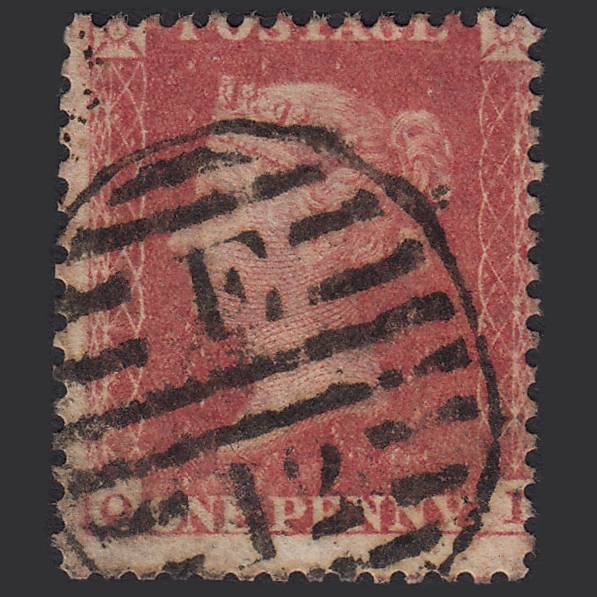GB QV 1861 1d Rose-red Plate R15 SGC13(1) QI GU London D&S E12 Misperf