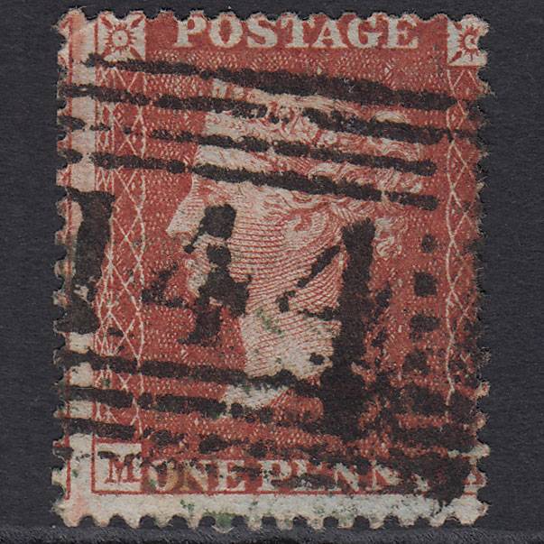 GB QV 1855 1d Red-brown (Plate 12) SG24-C3(1) MK GU Forfar 144 Misperf
