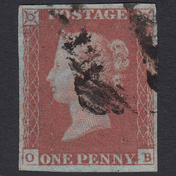 GB QV 1841 1d Red-brown (Plate 83) SG8-B1(1) OB VFU 4 Margins Ireland