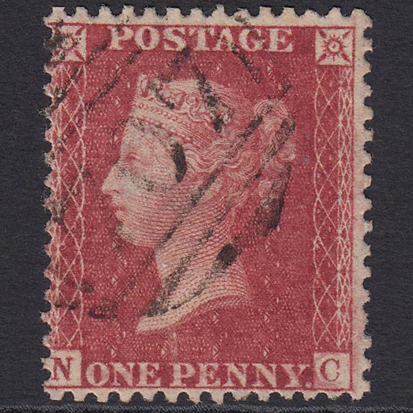 GB QV 1857 1d Rose-red (Plate 59) SG40-C10(1) NC VFU Shoreham 707