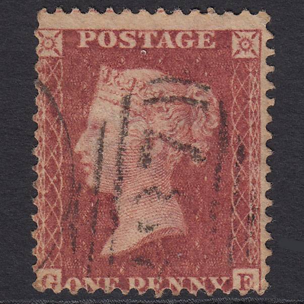 GB QV 1857 1d Rose-red (Plate 34) SG40-C10(1) GE GU Misperf