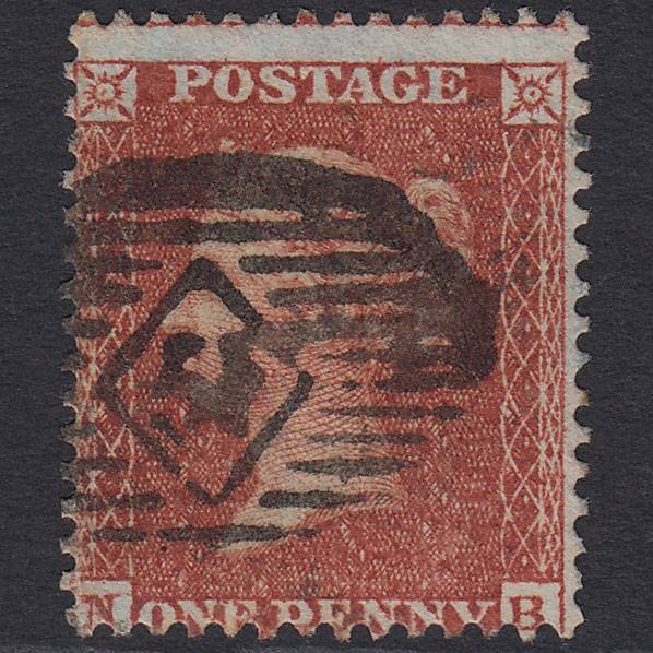 GB QV 1855 1d Red-brown (Plate 11) SGC6(1) NB GU London IS 51 Misperf