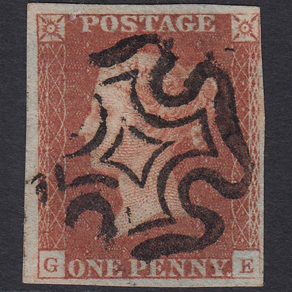 GB QV 1841 1d Red-brown (Plate 23) SG8-B1(1) GE FU Missing Imprimatur MX