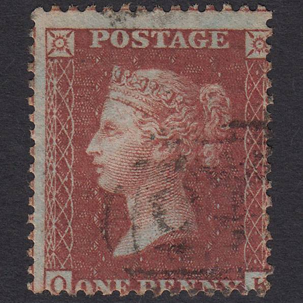 GB QV 1856 1d Red-brown (Plate 38) SG29-C8(1) OK GU Misperf