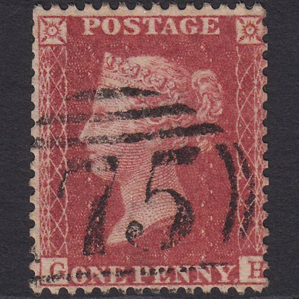 GB QV 1857 1d Rose-red (Plate 36) SG40-C10(1) GH GU Birmingham 75