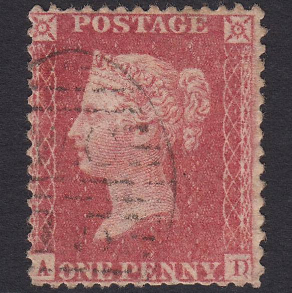 GB QV 1857 1d (Plate 27) SG40-C10(1) RE-entry AD GU London D&S WC15