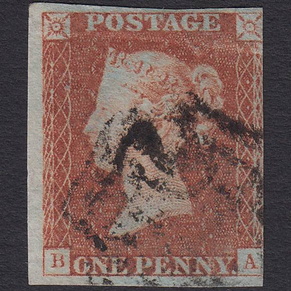 GB QV 1841 1d Red-brown (Plate 20) SG8-B1(1) BA GU 3 Margins Maltese Cross