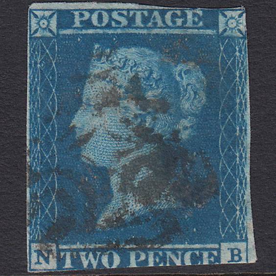 GB QV 1841 2d Blue (Plate 3) SG14-E1(2) NB GU Maltese Cross