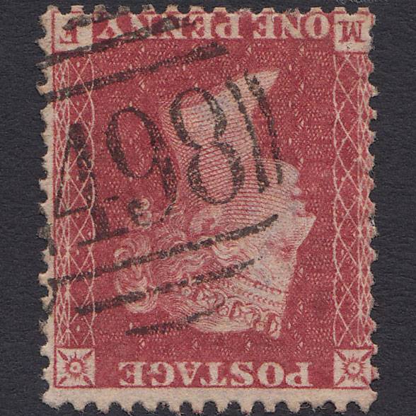 GB QV 1857 1d (Plate 42) SG40-C10(1) Wmk Inv MF FU Manchester 498 Irish Spoon