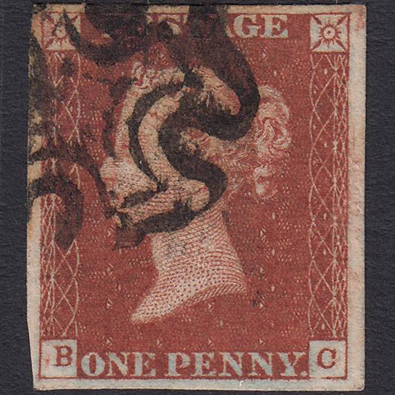 GB QV 1841 1d Red-brown (Plate 32) SG8-B1(1) BC FU 4 Margins Maltese Cross