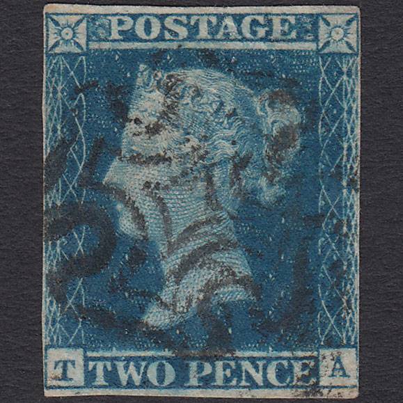 GB QV 1841 2d Blue (Plate 3) SG14-E1(2) Ivory Head TA FU 4M Maltese Cross