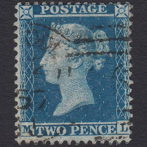 GB QV 1855 2d Blue (Plate 5) SG34-F6 ML VFU Liverpool 466 Spoon