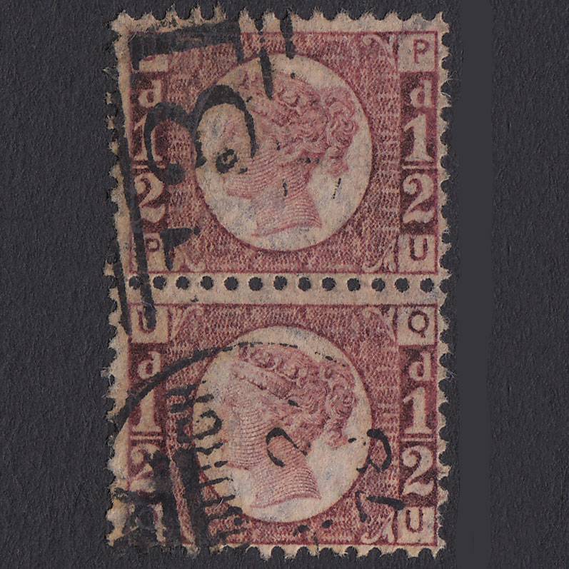 GB QV 1870 1/2d Rose-red (Plate 11) SG48-G4 PU-QU FU Pair Edinburgh 131