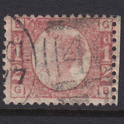 GB QV 1870 1/2d Rose (Plate 11) SG49-G4 GB FU Liverpool 466