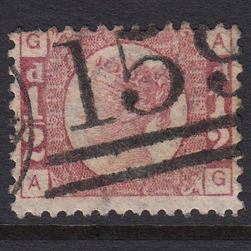 GB QV 1870 1/2d Rose (Plate 5) SG49-G4 AG FU Glasgow 159