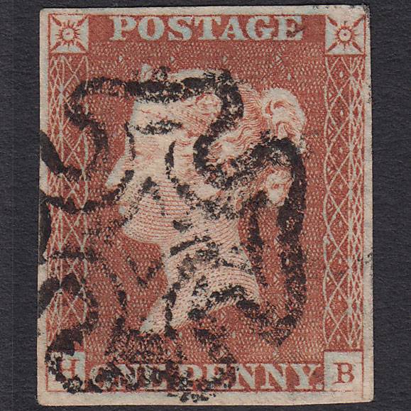 GB QV 1841 1d Pale Red-brown (Plate 27) SG9-B1(3) HB GU 4 Margins MX