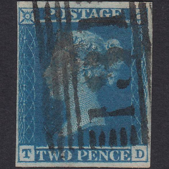 GB QV 1841 2d Deep Full Blue (Plate 3) SG15-E1(3) TD GU 4M Edinburgh 131