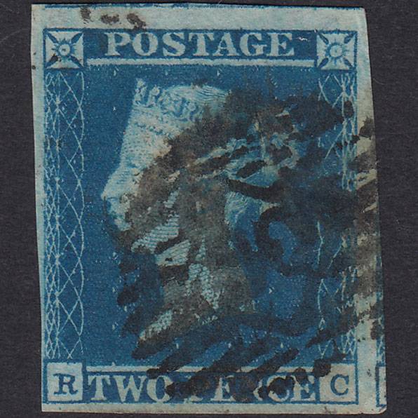 GB QV 1841 2d Deep Full Blue (Plate 4) SG15-E1(3) RC PU 4M London IS Cancel