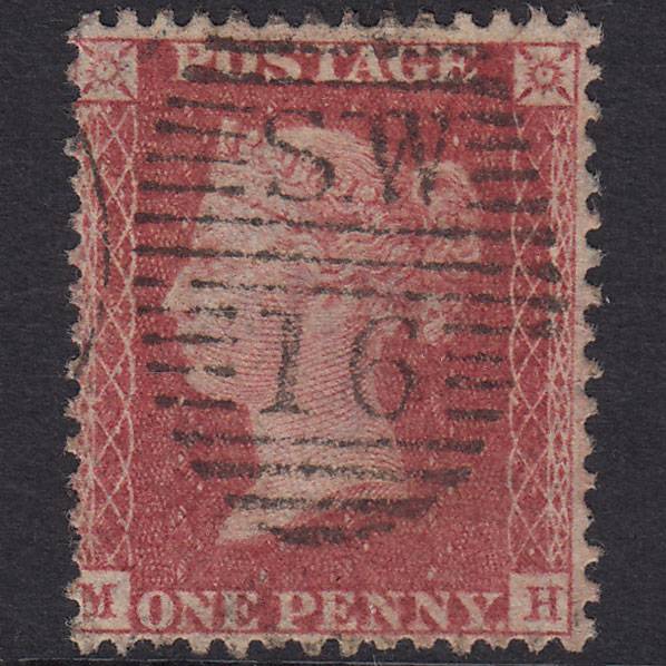 GB QV 1857 1d Rose-red (Plate 57) SG40-C10(1) MH FU London D&S SW16