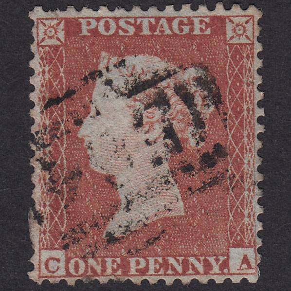 GB QV 1855 1d Plate 201 SG22-C2(1) CA FU Very Well Centred Blind Perf