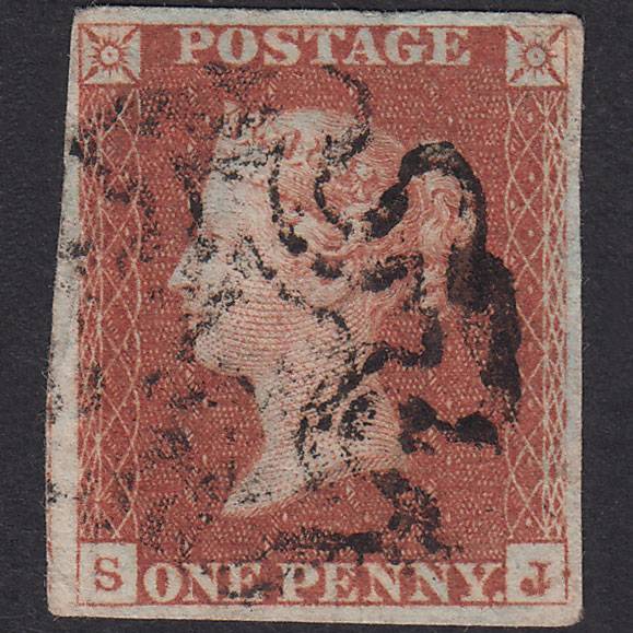 GB QV 1841 1d Pl 22 SG8-B1(1) Const Var SJ GU Missing Imprimatur 4M MX