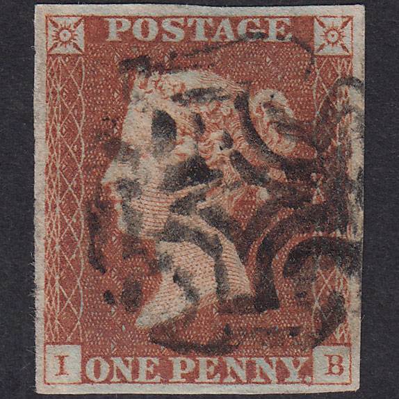 GB QV 1841 1d Red-Brown Pl 22 SG8-B1(1) IB VFU Missing Imprimatur 4M MX