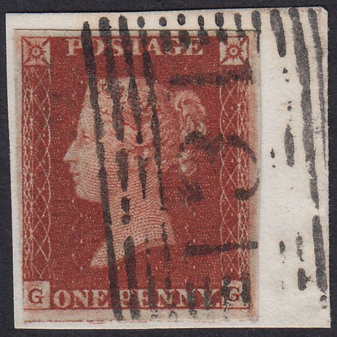 GB QV 1841 1d Plate 56 SG10-B1(4) GG FU Nr 4M Edinburgh 131 On Piece