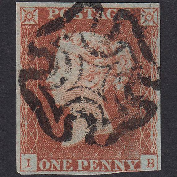 GB QV 1841 1d Red-Brown Pl 22 SG8-B1(1) IB GU Missing Imprimatur Nr 4M MX