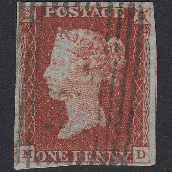 GB QV 1841 1d Red-Brown Plate 55 SG8-B1(1) MD GU 4 Margins Scotland