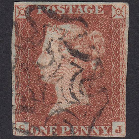 GB QV 1841 1d Pl 22 SG8-B1(1) Const Var SJ GU Missing Imprimatur Nr 4M MX