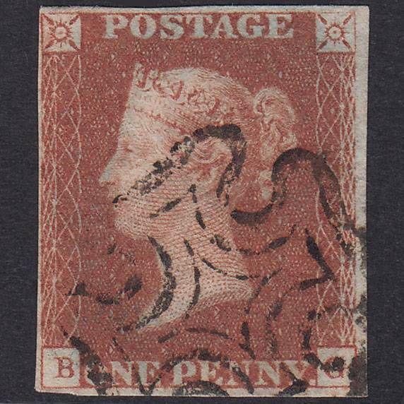 GB QV 1841 1d Red-Brown Plate 22 SG8-B1(1) BG FU Missing Imprimatur 4M MX