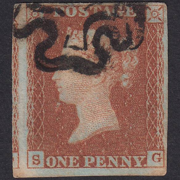 GB QV 1841 1d Red-Brown Plate 22 SG8-B1(1) SG GU Missing Imprimatur 4M MX