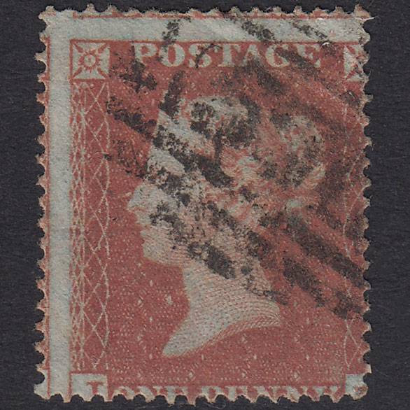 GB QV 1854 1d Red-Brown SG17-C1(1) ?? GU Northampton 570 Misperf