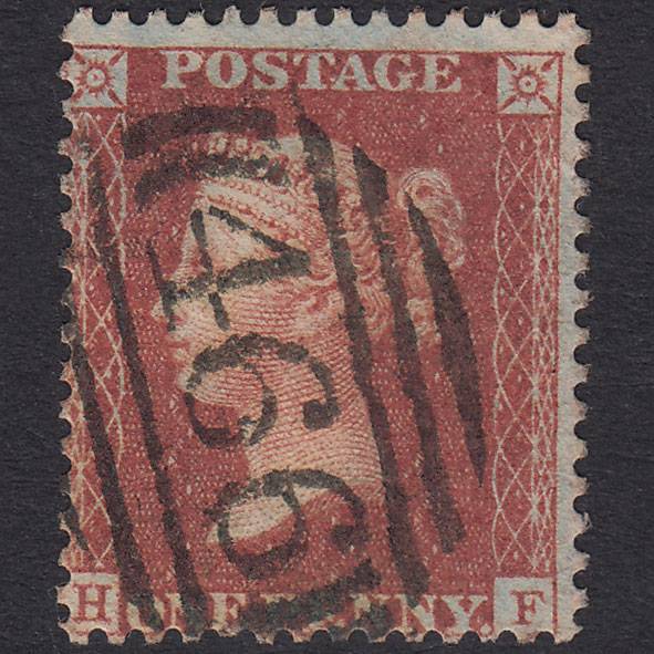 GB QV 1856 1d Red-Brown Plate 38 SG29-C8(1) HF FU Liverpool 466