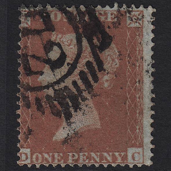 GB QV 1854 1d Red-brown (Plate 176) SG17-C1(1) DC GU London D&S 72