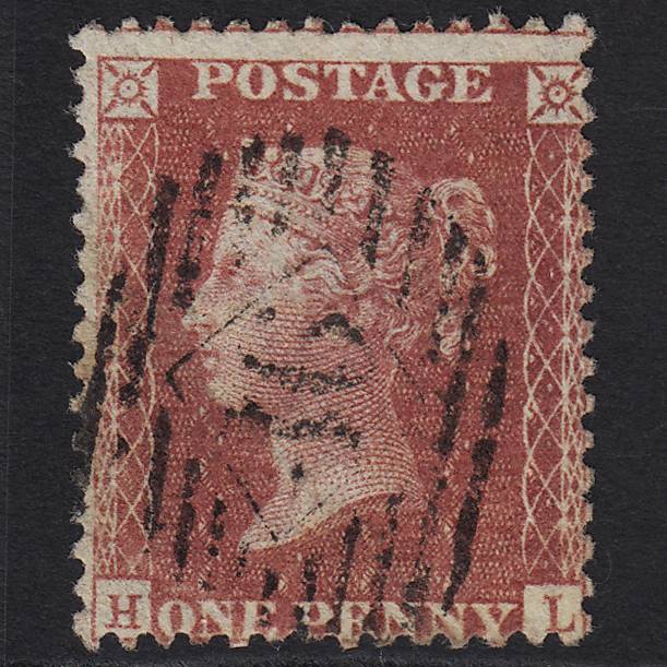 GB QV 1857 1d Rose-red SG40-C10(1) HL FU in London