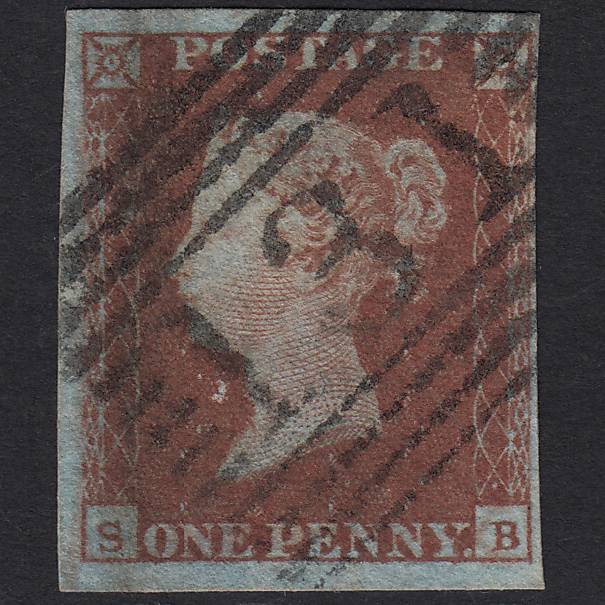 GB QV 1841 1d Very Blued (Plate 106) SG8a-B1(2) SB GU Edinburgh 131 4M