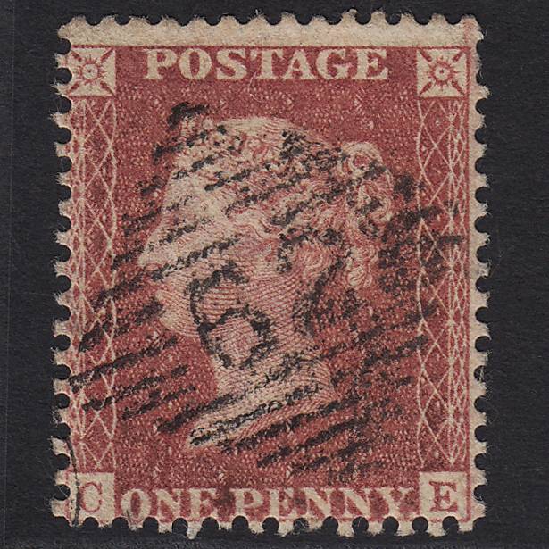 GB QV 1857 1d Deep Rose-red (Plate 36) SG41-C10(4) CE FU Belfast 62