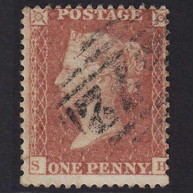 GB QV 1857 1d Rose-red (Plate 59) SG40-C10(1) SH FU East Grinstead 272 Misperf