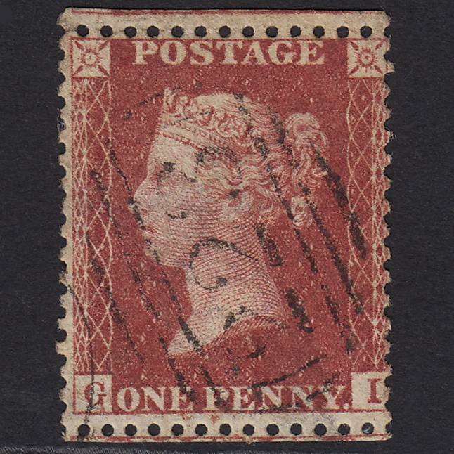 GB QV 1857 1d Rose-red (Plate 34) SG40-C10(1) GI GU Coventry 223