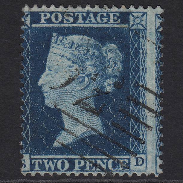 GB QV 1854 2d Deep Blue SG19-F1(1) SD FU Scotland Light Cancel Misperf