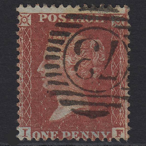 GB QV 1855 1d Red-brown (Plate 14) SG24-C3(1) IF FU London D&S 73