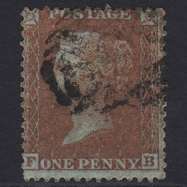 GB QV 1855 1d Red-brown (Plate 19) SG24-C3(1) FB GU