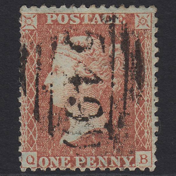 GB QV 1856 1d Brown-rose (Plate 38) SG32-C8(4) QB GU Hanley 549