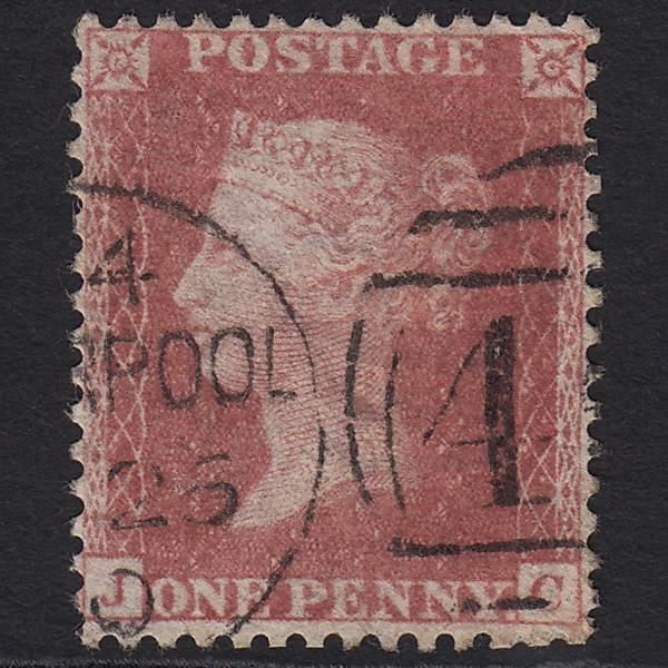 GB QV 1857 1d (Plate 58) SG39-C10(3) JC FU Liverpool 466 Well Centred