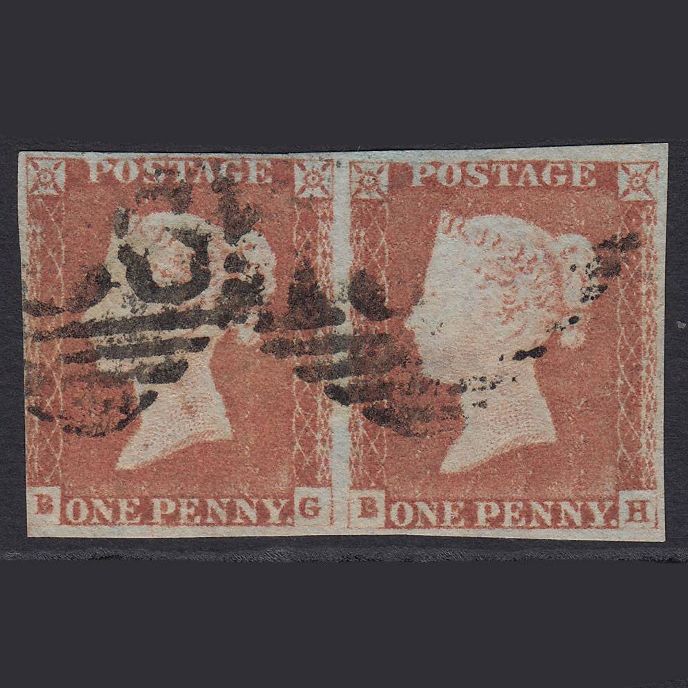 GB QV 1841 1d (Plate 66) SG9-B1(3) GU Pair Missing Imprimaturs Dublin 186