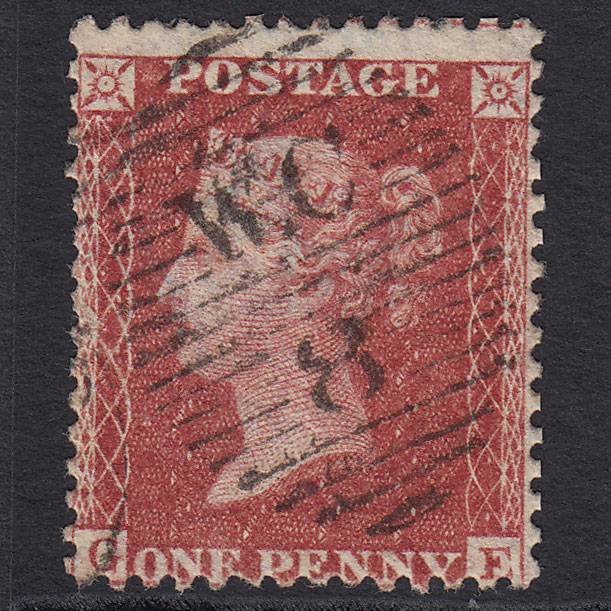 GB QV 1857 1d Rose-red (Plate 55) SG40-C10(1) GE GU London D&S WC8 Misperf