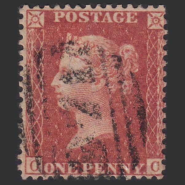 GB QV 1857 1d Rose-red (Plate 59) SG40-C10(1) CC FU Ventnor Iow 971