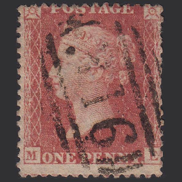GB QV 1857 1d Rose-red (Plate 44) SG40-C10(1) ME GU Godalming 316