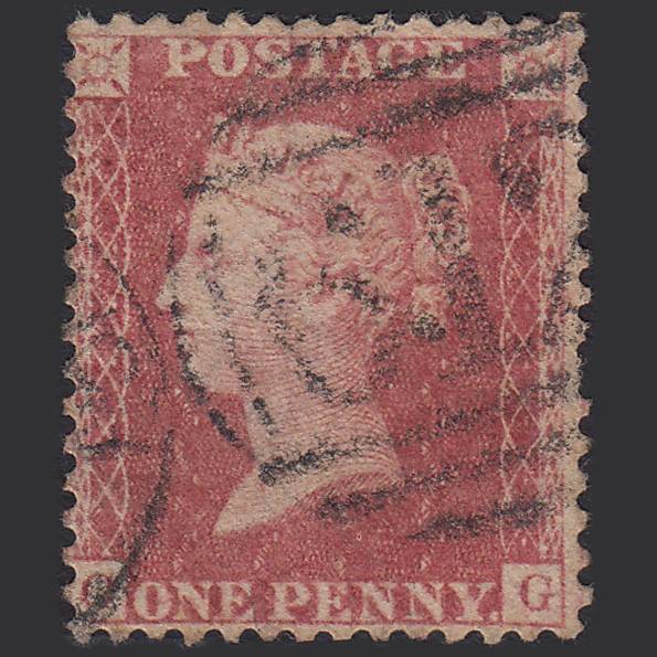 GB QV 1857 1d Rose-red (Plate 62) SG40-C10(1) CG GU Peterborough 612